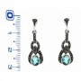 PENDIENTES PLATA MARCASITAS TOPACIO AZUL