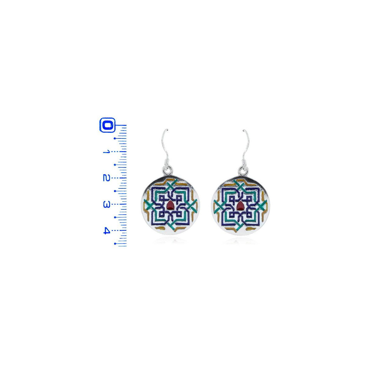 PENDIENTES PLATA AZULEJO ALHAMBRA