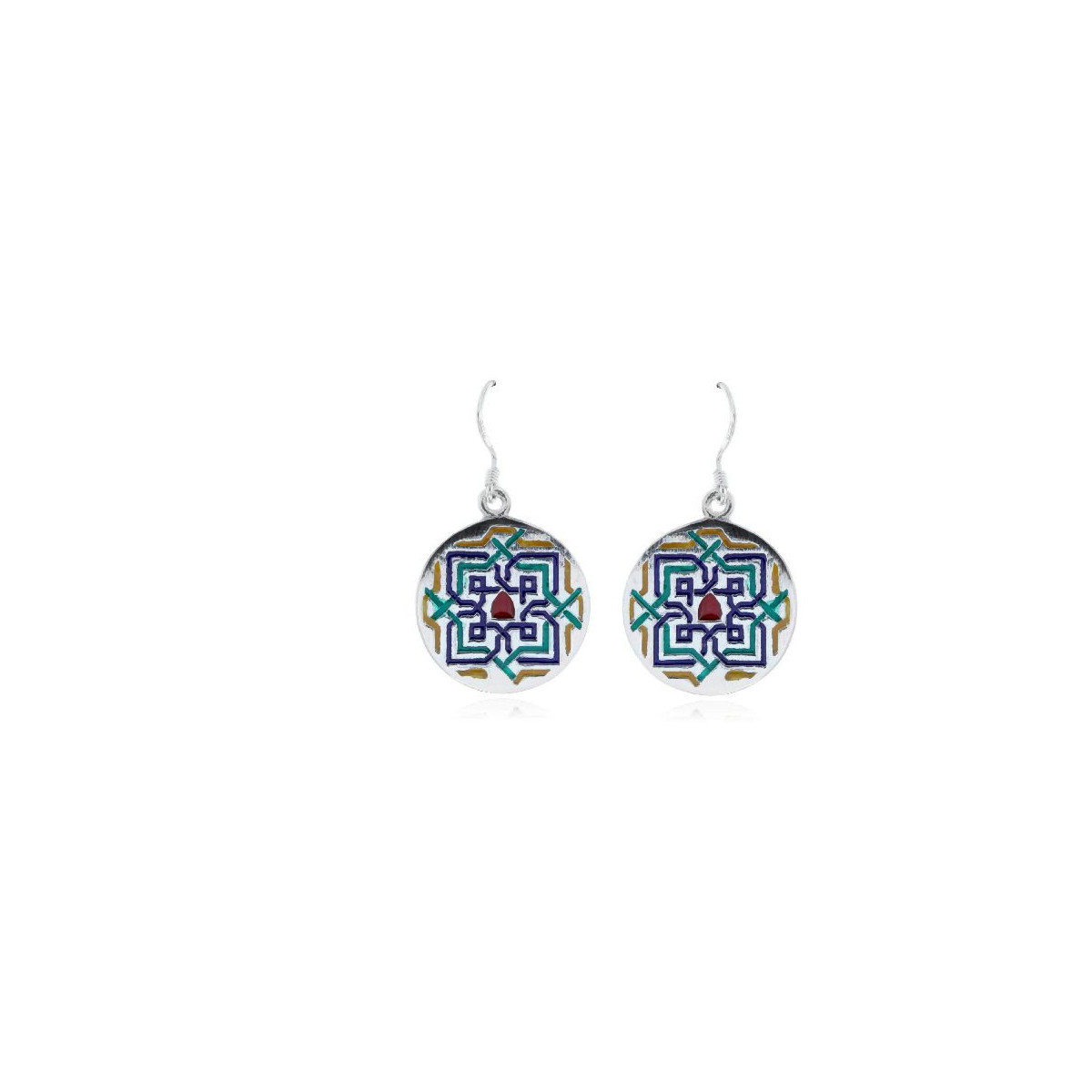 PENDIENTES PLATA AZULEJO ALHAMBRA